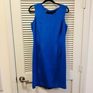 90s Vintage Patrick Collection Indigo Blue Silk sleeveless Dress Sz 10